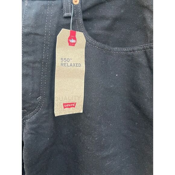 NWT Levi's 550 Men's Straight Jeans 34x31 Black Denim Cotton Relaxed Fit Stretch - Picture 4 of 13